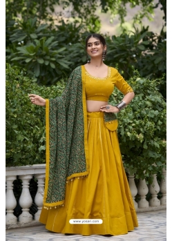 Mustard Navratri Heavy Pure Cotton Lehenga Choli