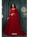 Red Heavy Embroidery And Thread Worked Designer Lehenga Choli