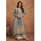 Grey Heavy Silk Designer Palazzo Suit