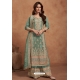 Green Heavy Silk Designer Palazzo Suit