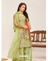 Pista Green Heavy Premium Chinon Designer Salwar Suit