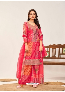 Pink Heavy Premium Chinon Designer Salwar Suit