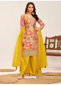 Multi Colour Heavy Premium Chinon Designer Salwar Suit