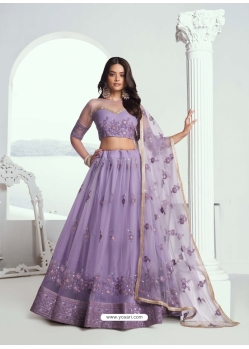 Lavender Butterfly Net Designer Lehenga Choli