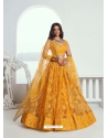 Yellow Butterfly Net Designer Lehenga Choli