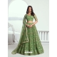 Green Butterfly Net Designer Lehenga Choli