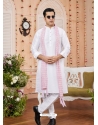 Off White Art Silk Kurta Pajama