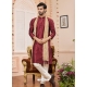 Wine Art Silk Kurta Pajama