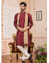 Wine Art Silk Kurta Pajama