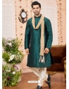 Dark Green Art Silk Kurta Pajama