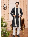 Black Art Silk Kurta Pajama