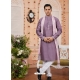 Mauve Art Banarasi Silk Kurta Pajama