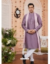 Mauve Art Banarasi Silk Kurta Pajama