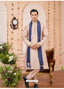 Light Brown Art Banarasi Silk Kurta Pajama