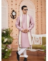 Dusty Pink Art Banarasi Silk Kurta Pajama