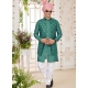 Green Art Banarasi Silk Designer Kurta Pajama With Jacket