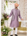 Stylish Designer Kurta Pajama With Jacket In Mauve