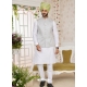 Decent White Designer Kurta Pajama With Jacket