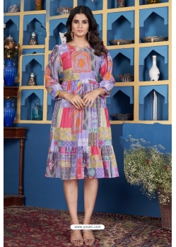 Trending Multi Colour Muslin Readymade Short Kurti