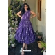 Purple Premium Festive Wear Readymade Chanderi Gown