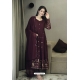 Modern Wine Designer Readymade Heavy Anarkali Suit