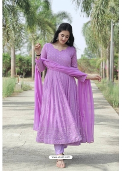 Classy Lavender Designer Readymade Heavy Anarkali Suit