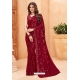 Maroon Faux Blooming Georgette Designer Party Wear Saree