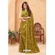 Mehendi Green Faux Blooming Georgette Designer Party Wear Saree