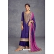 Beautiful Purple Heavy Chinon Silk Designer Suit