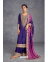 Beautiful Purple Heavy Chinon Silk Designer Suit