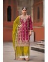 Rani Pink And Mustard Heavy Designer Palazzo Salwar Suit