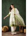 White And Green Trendy Designer Readymade Suit