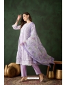 Stylish Lavender Organza Designer Readymade Suit