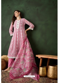 Pink Organza Designer Readymade Suit