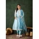 Sky Blue Organza Designer Readymade Suit