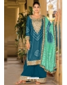 Teal Trendy Designer Readymade Palazzo Suit