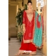 Red Trendy Designer Readymade Palazzo Suit