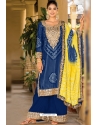 Navy Blue Trendy Designer Readymade Palazzo Suit