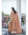 Peach Silk Designer Party Wear Saree