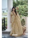 Gold Silk Designer Party Wear Saree