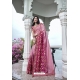 Pink Silk Designer Party Wear Saree