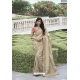 Cream Silk Designer Party Wear Saree