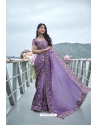 Lavender Silk Designer Party Wear Saree