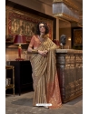 Beige Tussar Silk Traditional Party Wear Saree