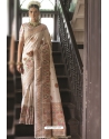 Beige Silk Party Wear Designer Saree