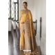 Mustard Silk Party Wear Designer Saree