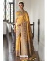 Mustard Silk Party Wear Designer Saree