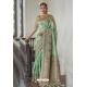 Aqua Mint Silk Party Wear Designer Saree