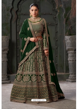 Heavy Bottle Green Wedding Wear Designer Lehenga Choli