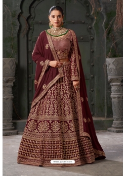 Heavy Maroon Wedding Wear Designer Lehenga Choli